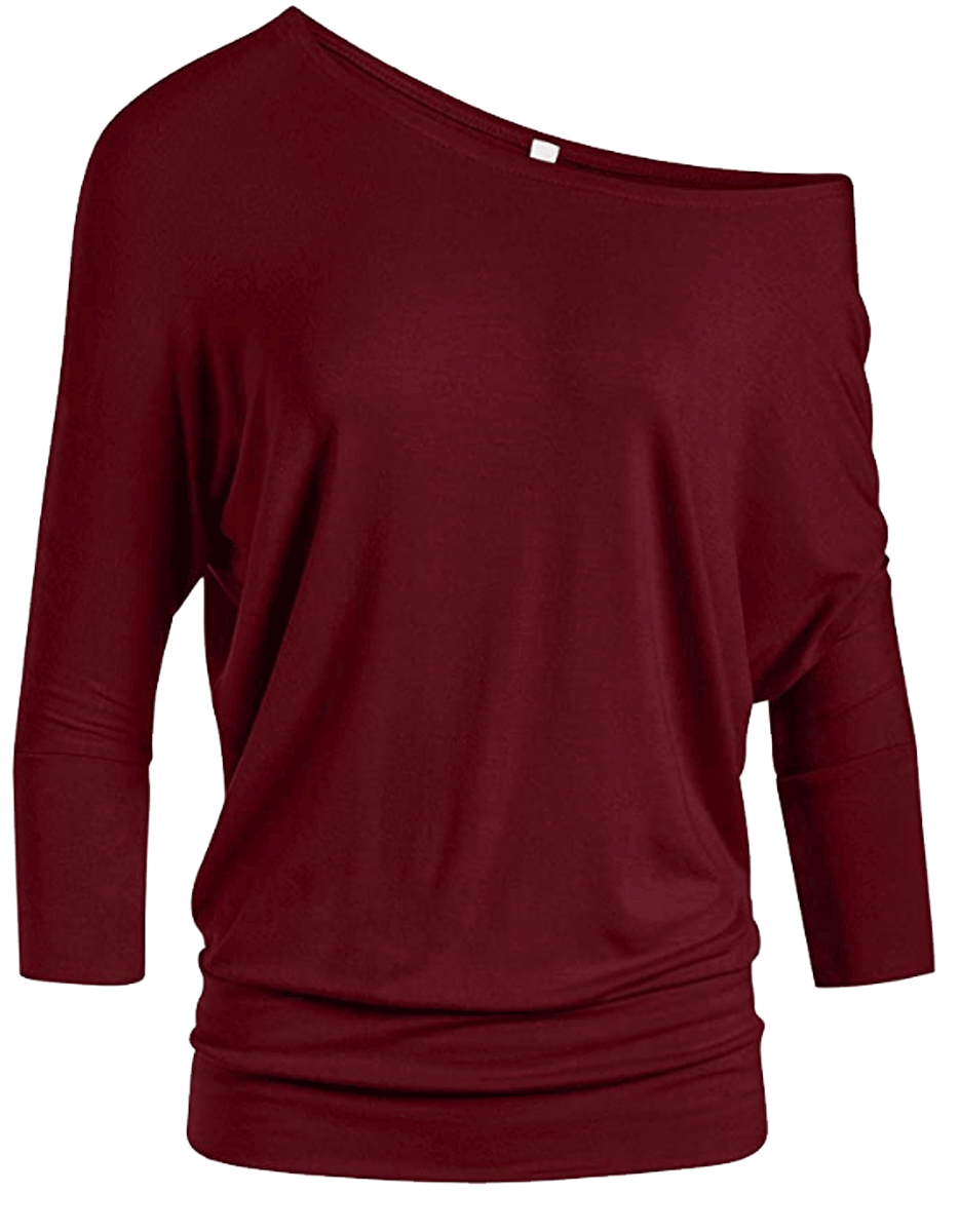 Sexy Off The Shoulder Tops Banded Waistband Shirts Simlu