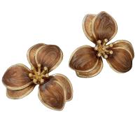 Disclean Double Layer Petal Flower Fashion Dangle Earrings