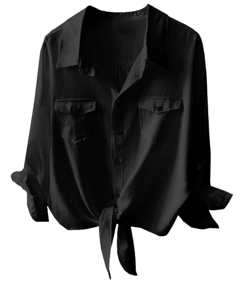 Button Down V Neck Shirts 3/4 Sleeve Tie Front Loose Shirt Blouse AEURPLT 