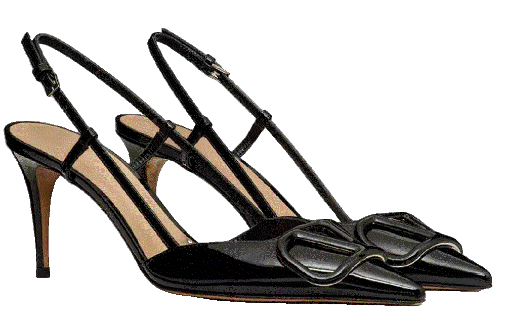  High Heels Slingback V Buckle Closed Pointed Toe Stiletto pumps CarolieRossi