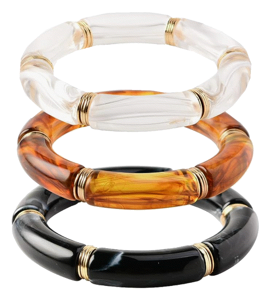 Bamboo Tube Bangles Bracelet Chunky  GOOJIDS