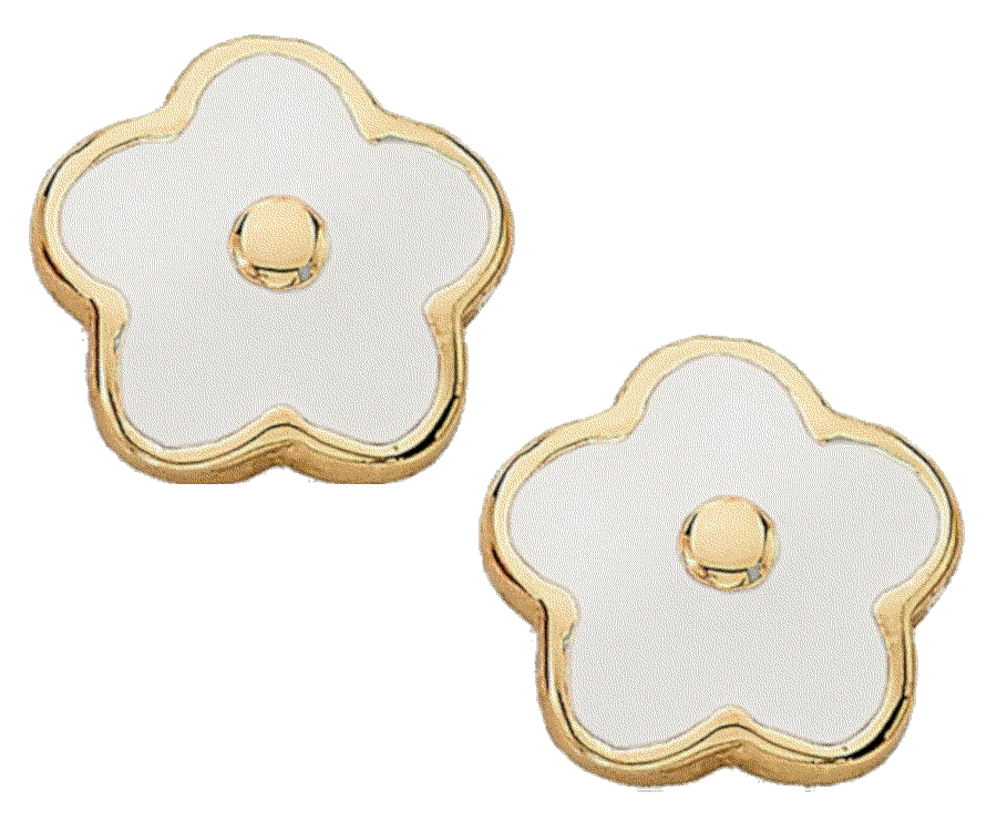 14k Gold-Plated Frosted Flowers earrings Little Miss Twin Stars