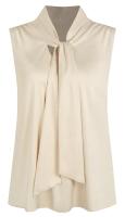Zaful Silk Satin Tank Top Mock Neck Bow Tie Knot