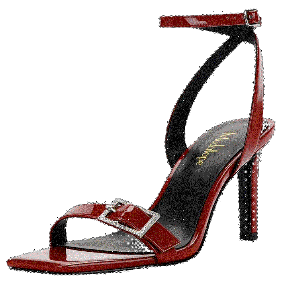 Strappy Sandals Buckled Heeled Sandals  Modatope