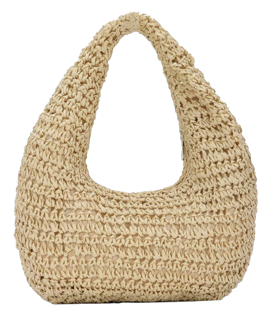 Goktow crescent handbag summer raffia Goktow