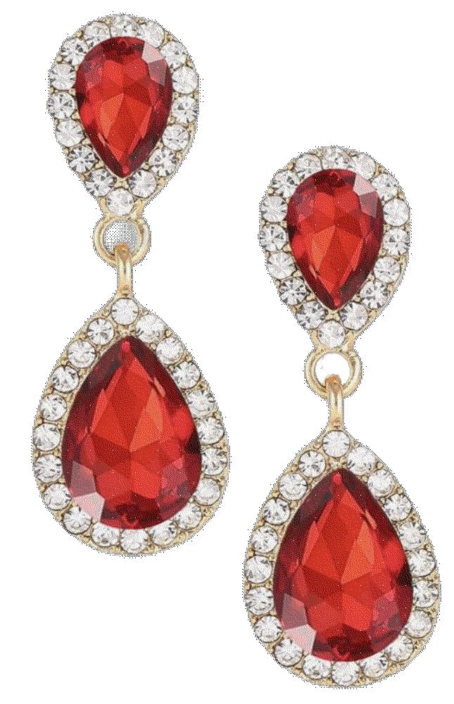 Rhinestone teardrop earrings dangling chandelier WanBigVa
