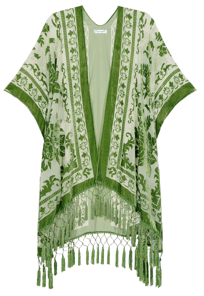 Velvet Kimono Cardigan USHOWHEY 