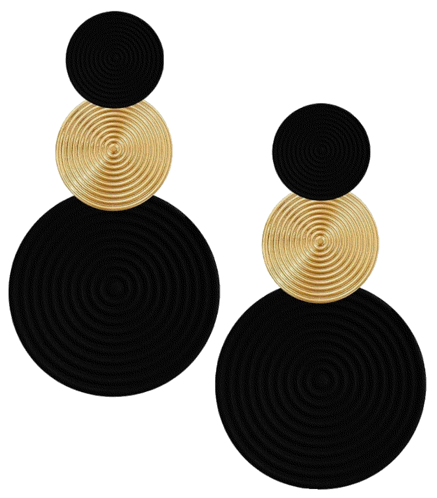Handmade round alloy dangle earrings JNONL
