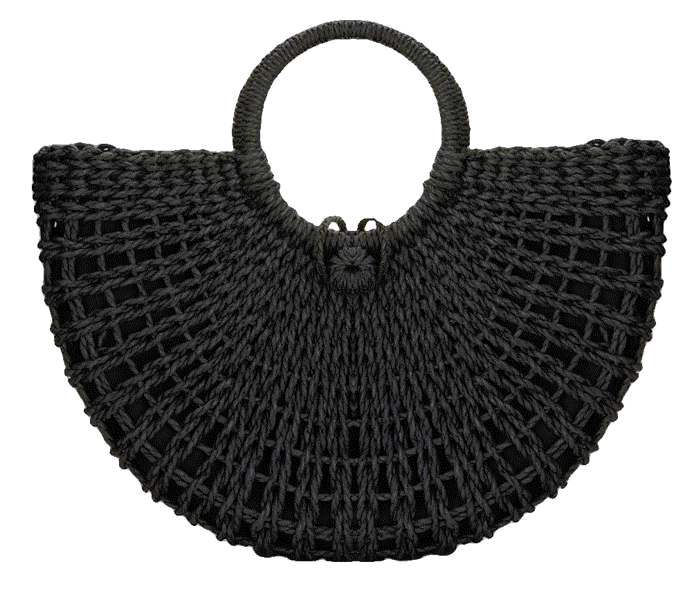 Handwoven top handle bohemian carrying handbag Handwoven
