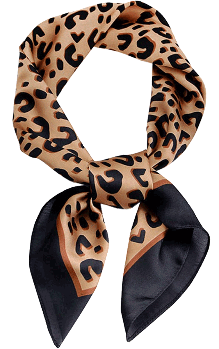 Silk Animal Print Leopard Neck Scarf  Gerinly