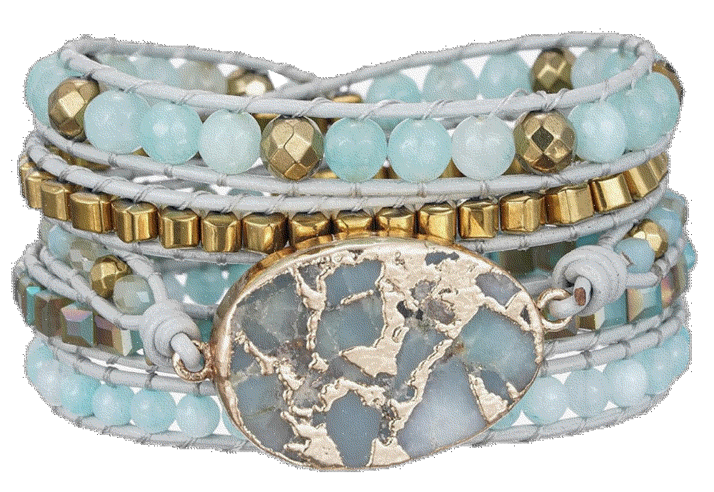 Plumiss handmade amazonite stackable bracelets Plumiss