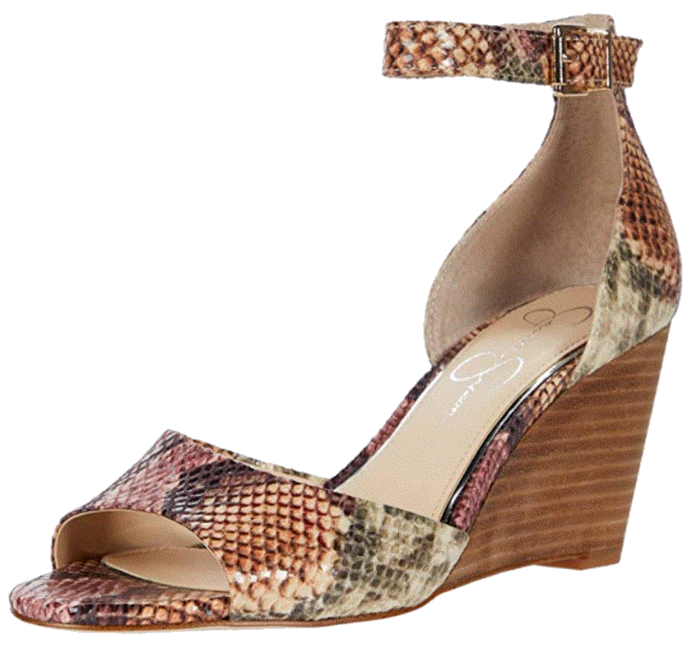 Cervena Snake Print Ankle Wedge Heels Jessica Simpson