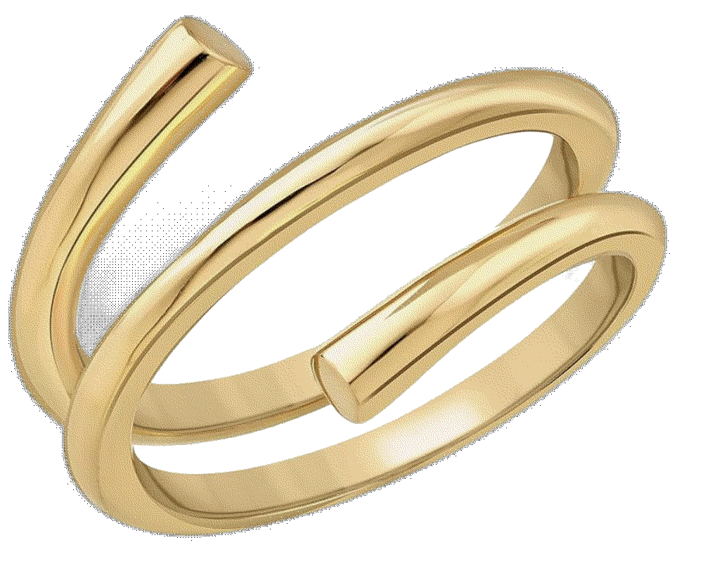 14K Gold or Platinum Plated Spiral Ring  Renaei