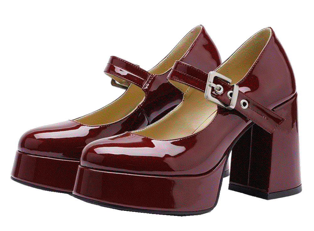 Qiv chunky platform closed burgundy QIV