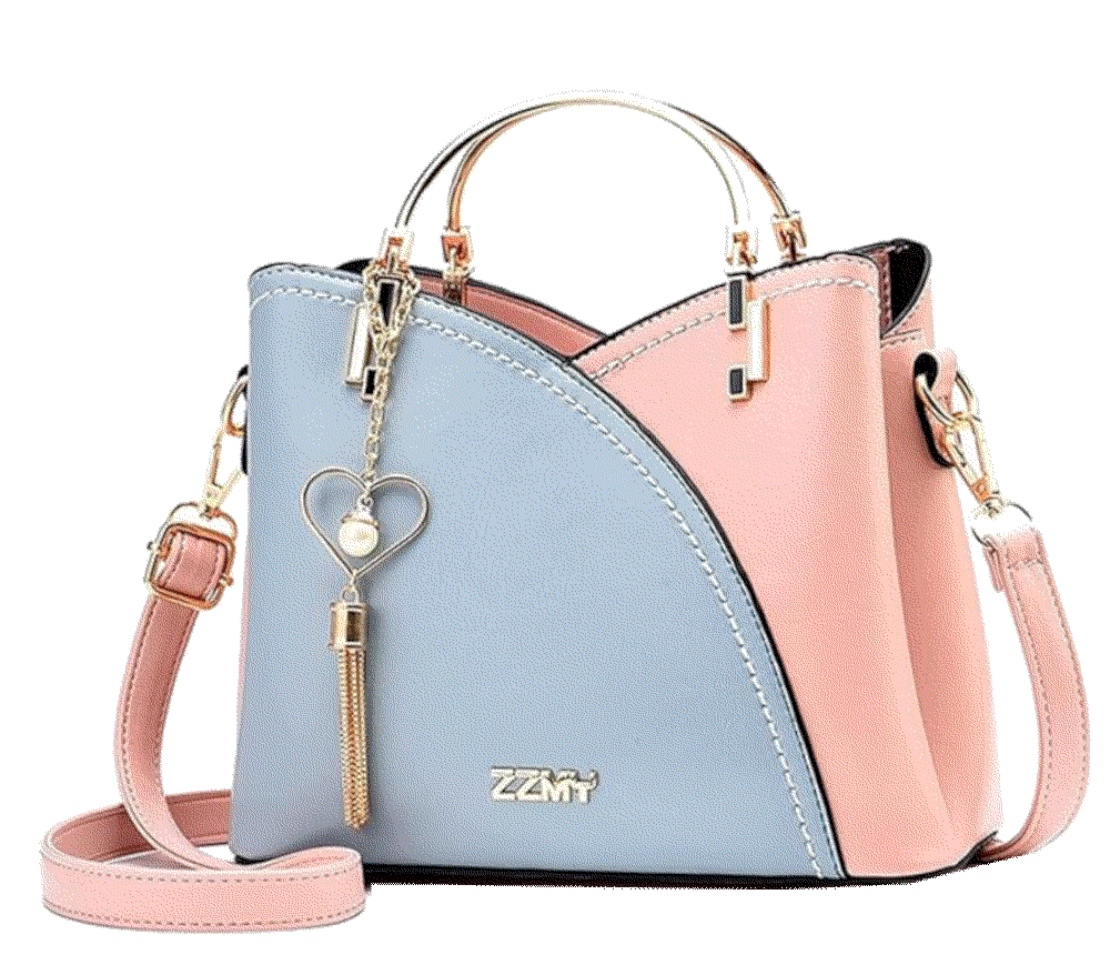 Compulsoryking contrast handbags stitching blue pink Compulsoryking
