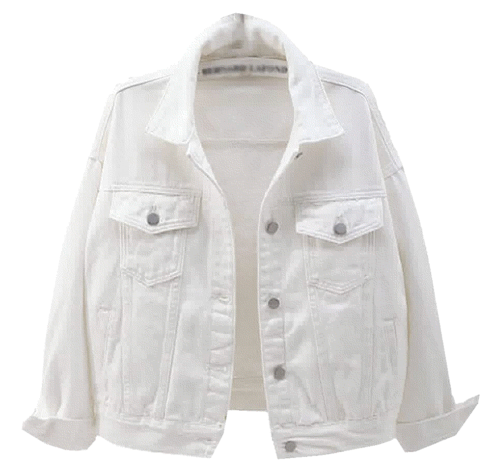 Denim Cotton Button Closed Jacket With Pockets Cowoka