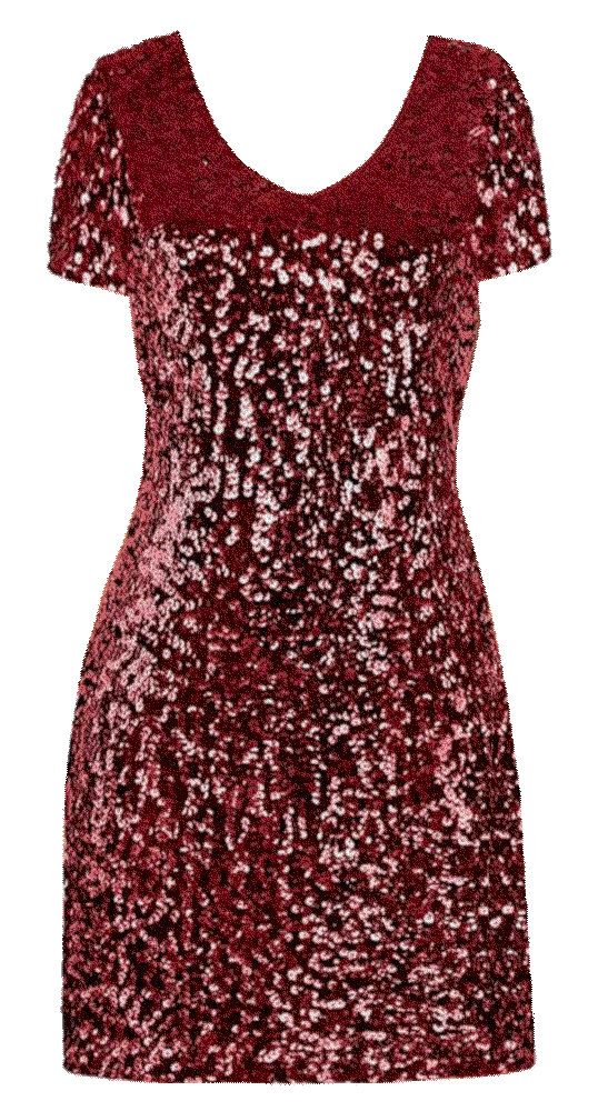Sequin Glitter Short Sleeve Dress Maner