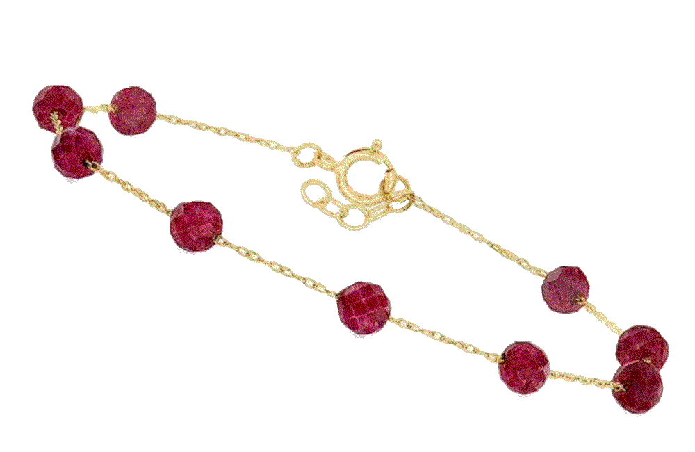 Ruby Bead Station Bracelet Canaria Fine