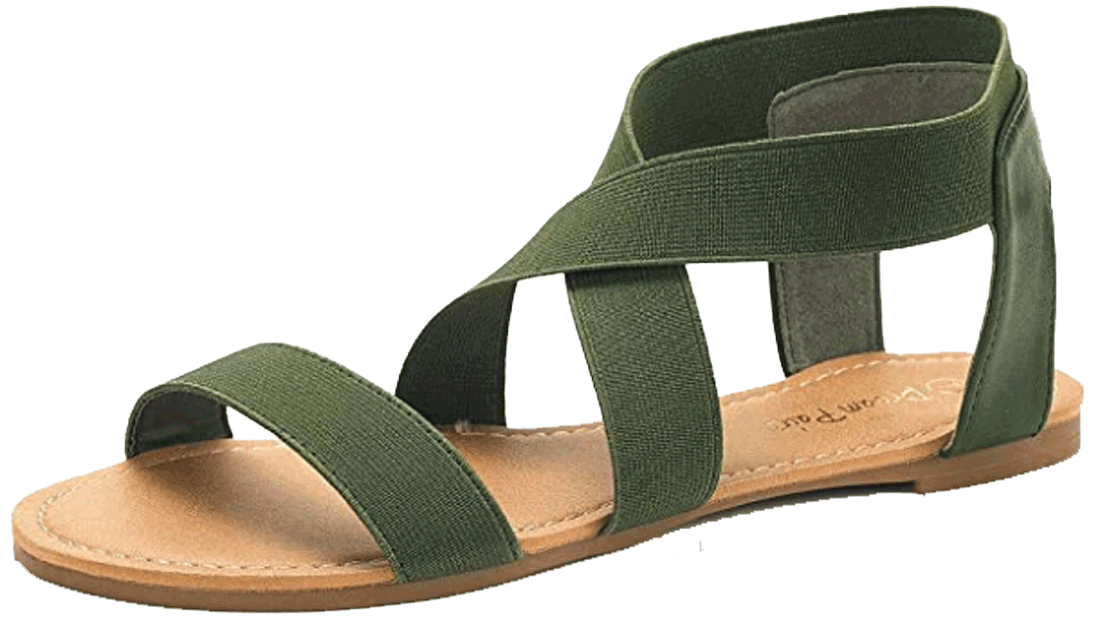 Elastic Ankle Strap Flat Sandals Dream Pairs