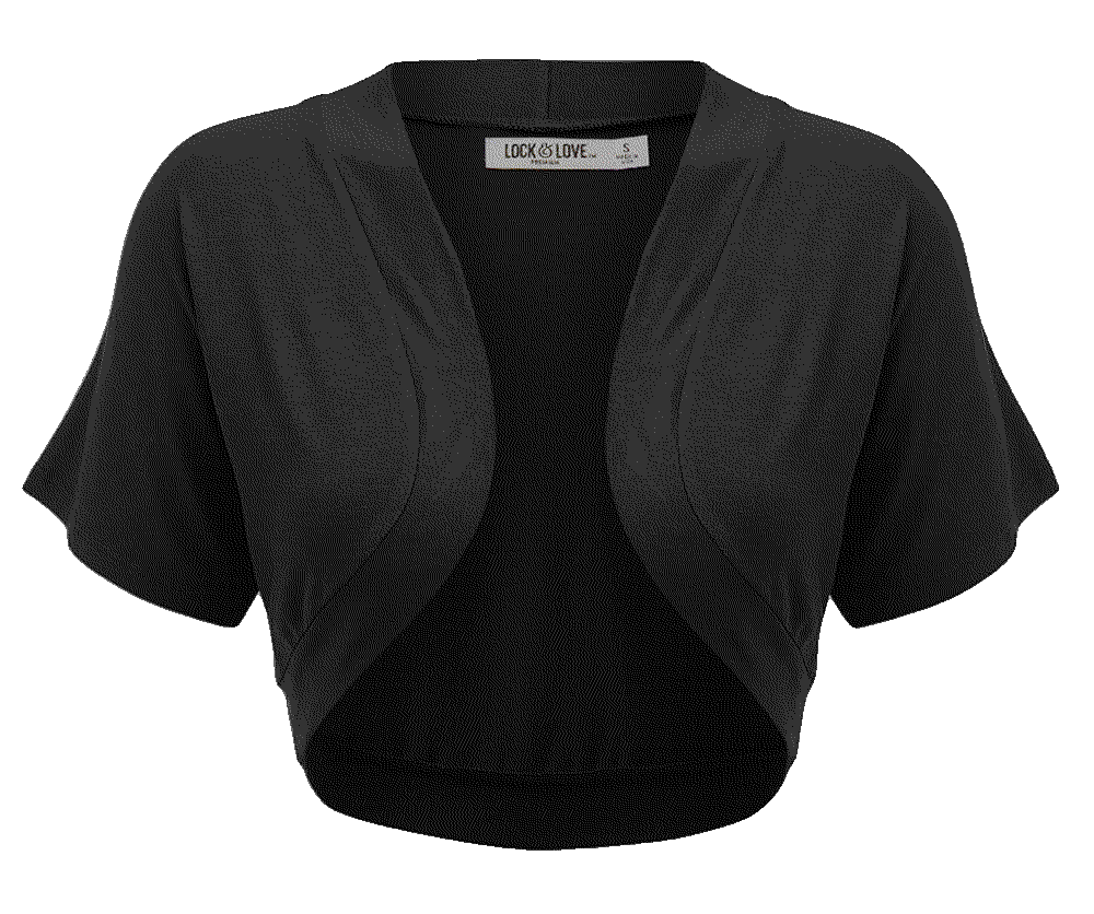 Versatile Open Front Lightweight Short Sleeve Bolero Shrug Lock And Love