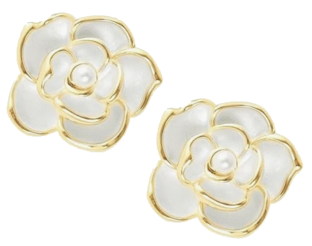 Gold Flower stud Earrings TUCEWP