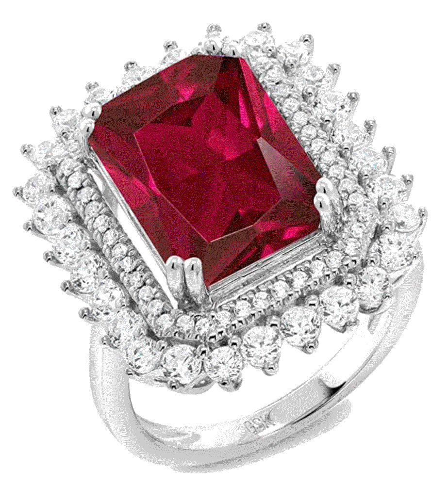 Sterling Silver Red Created Ruby ring Gem Stone King