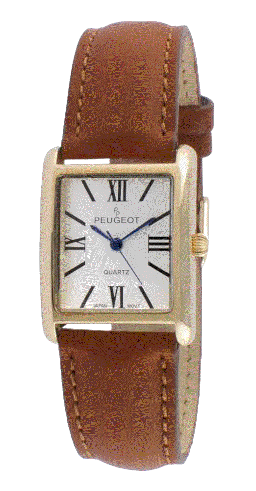 Peugeot womens numeral stainless leather watch Peugeot
