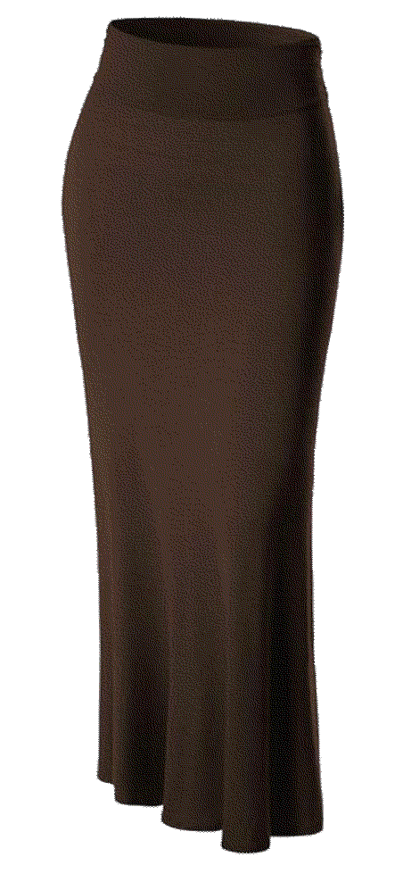 Solid Basic Lightweight Flare Long Maxi skirt Made By Johnny