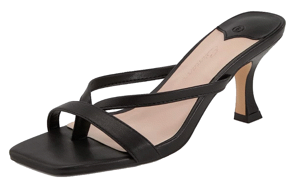 Square Open Toe Heels Sandals Slides Thong Ermonn