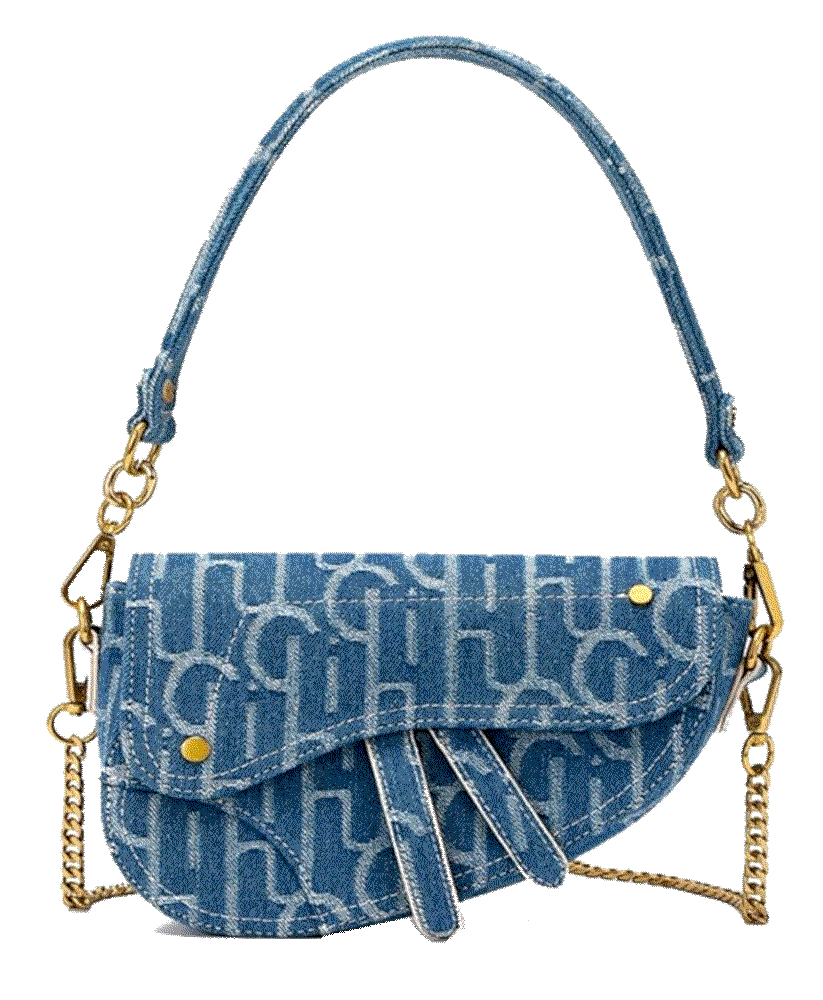 Denim Saddle Bag Clutch Purse Shoulder Handbag One2may