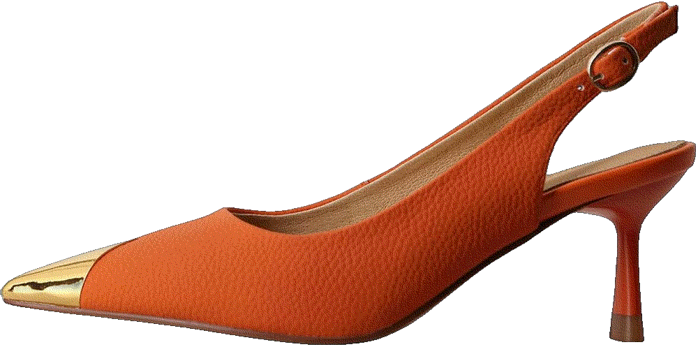 Slingback pointed shoes green pu leather Divanne