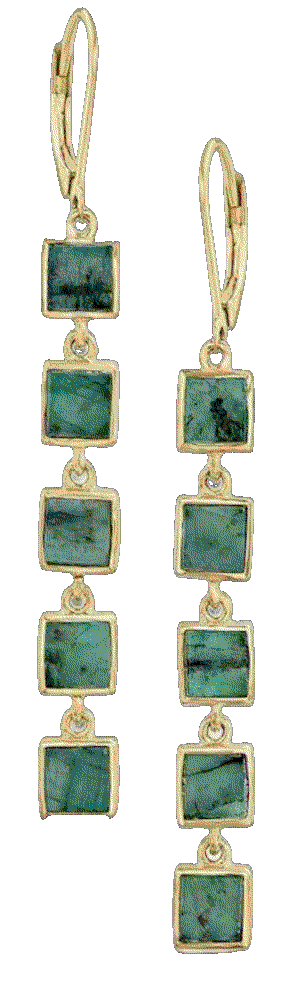 Ross simons emerald square link earrings sterling Ross Simons 
