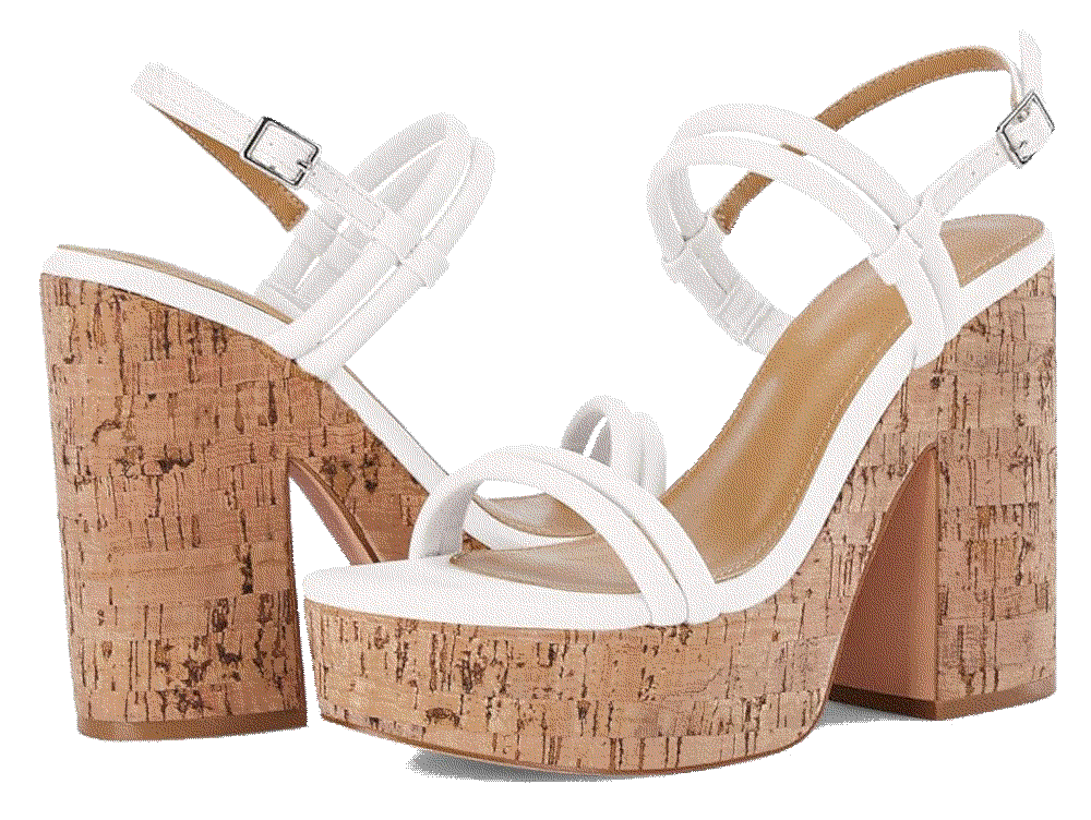 Open Toe High Heel Platform Slingback  Cork Wedge Sandals Coutgo