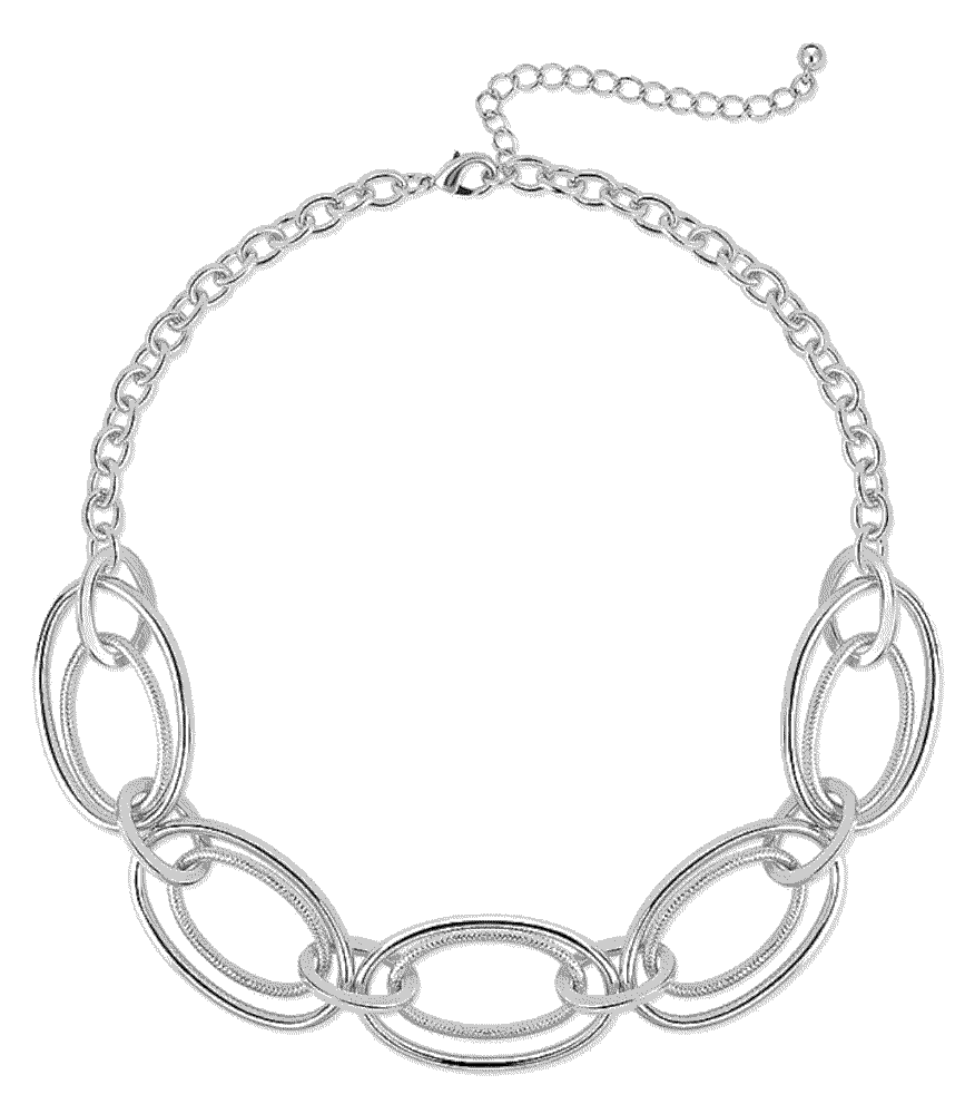 14k Gold Plated Double Oval Choker Collars Necklace Fibban