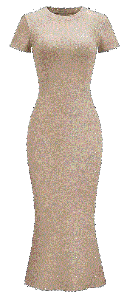 Fishtail Hem Ribbed, Maxi dress Lomon