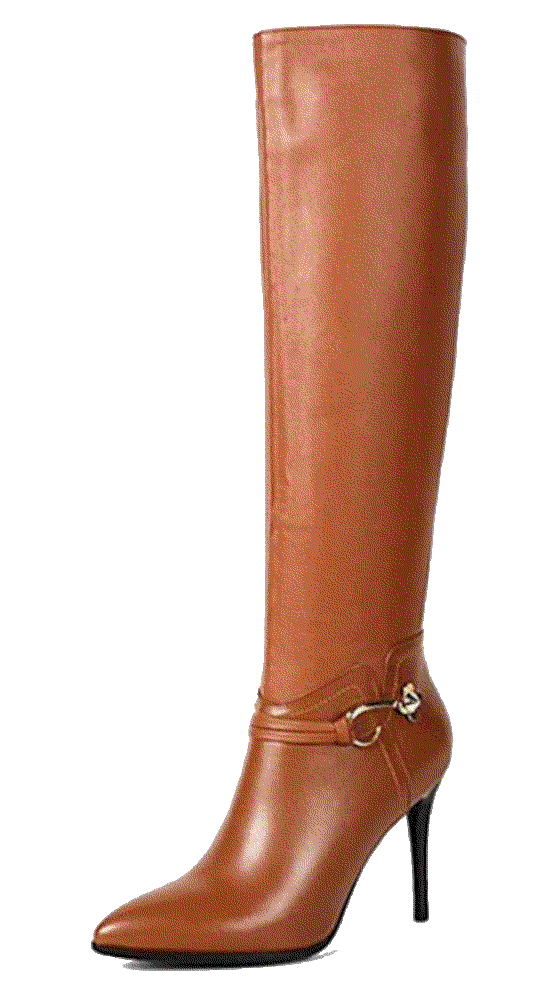 Leather Knee High Boots Pointy Toe  Coleter