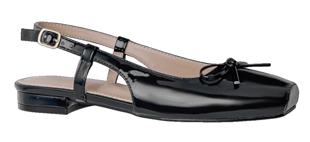 Ballet Flats Slingbacks Square Toe Bow Lhamo Latso