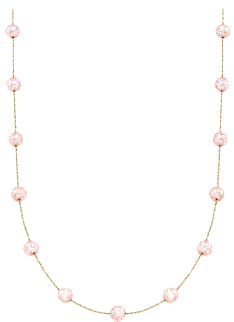 Pink Cultured Pearl Station Necklace Rose Simons