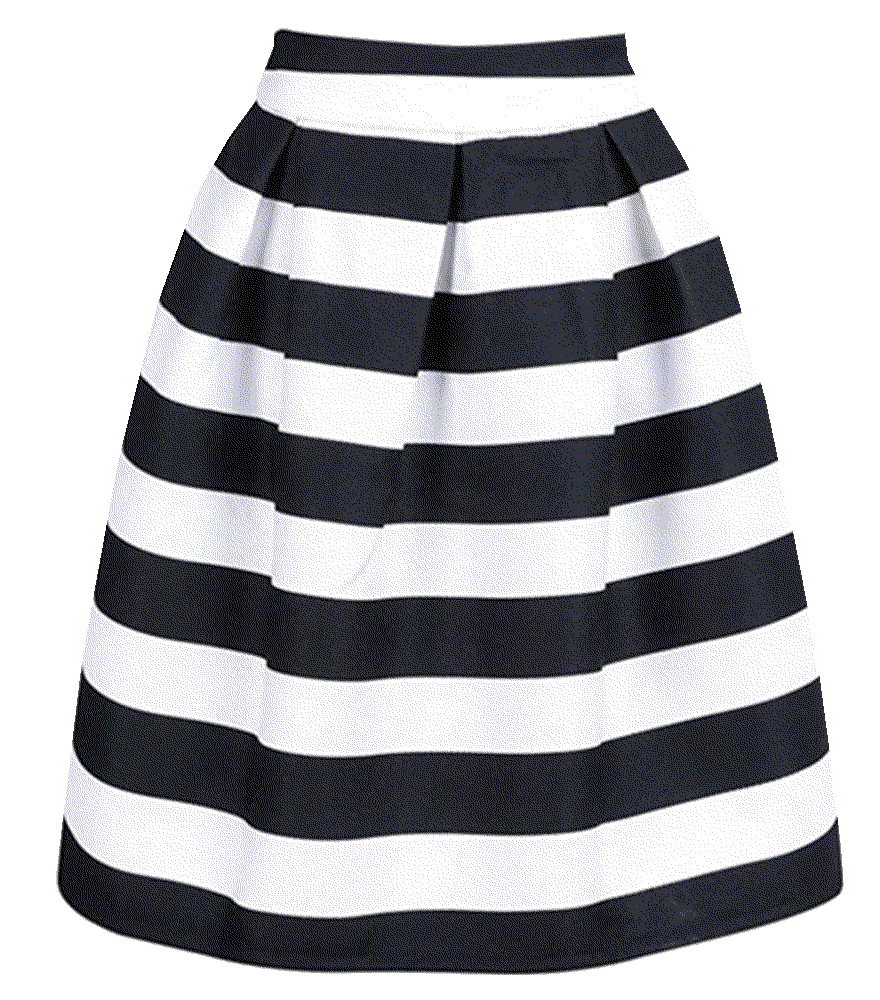 Color Block Houndstooth Print High Waist Pleated skirt Choices