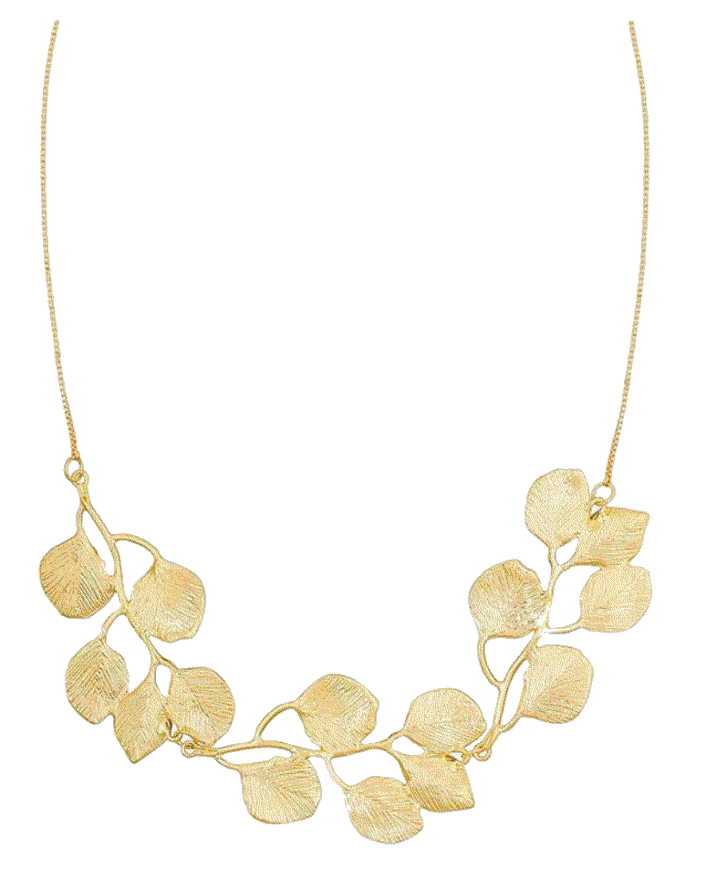Vintage Retro Chunky Statement Pendant Leaf Charm Necklace OJERRY