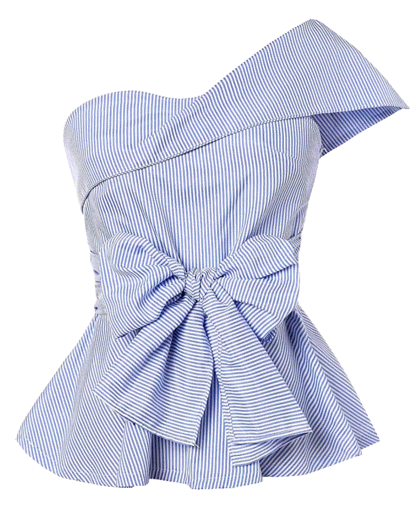 Summer Slim Fit Striped One Shoulder Bow Blouse Romwe