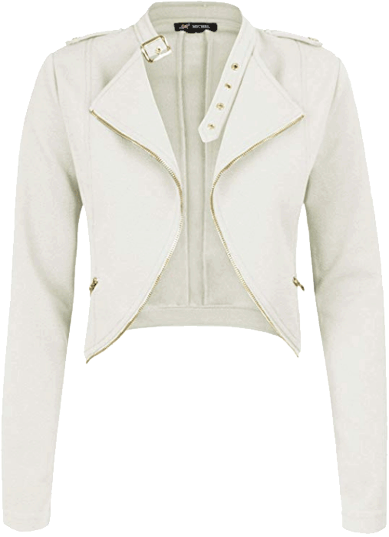 Fleece Jacket Classic Crop Rider Zip UP Jacket Michel