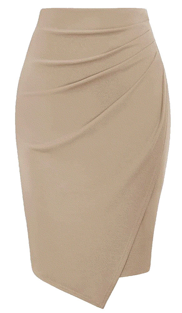  Elastic High Waist Wrap Front Pencil Skirts Kate kasin