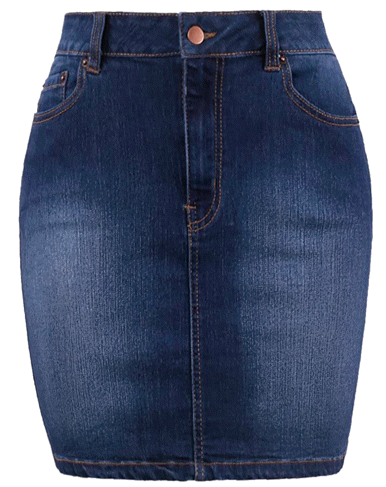 Slim Fit Rayon mini Unhem Back Slit Denim Jean Pencil Skirt A2Y