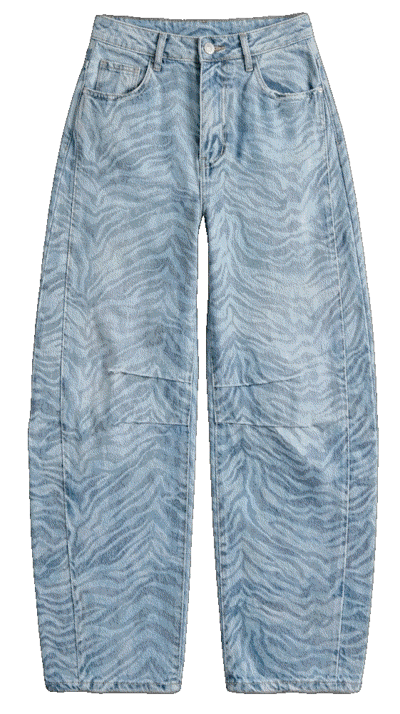 Yoeasy waisted boyfriend cropped Baggy Barrel Jeans Yoeasy