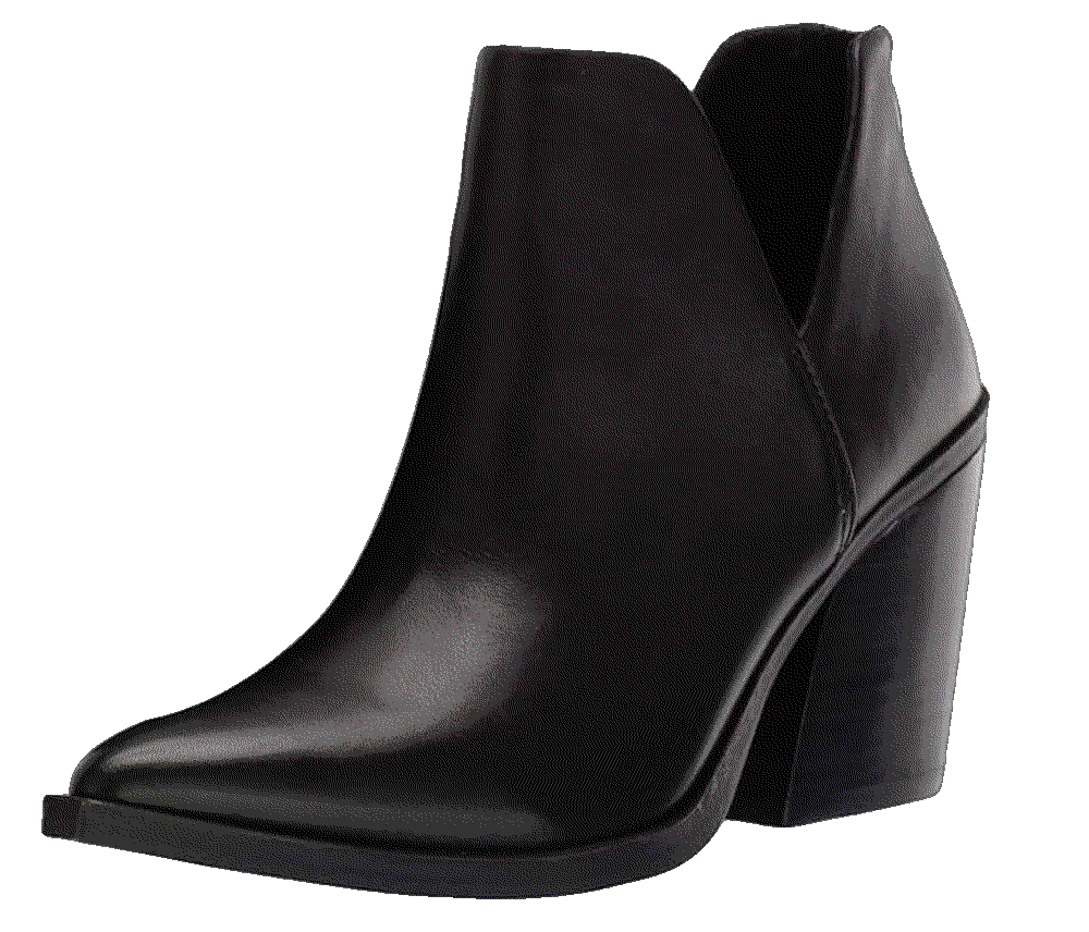 Pointed Toe Stacked Mid Heel Ankle Boots Fisace