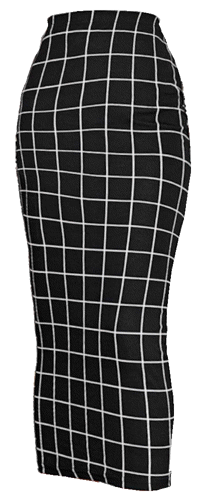 Elegant Plaid Elastic Waist Bodycon Midi Skirt Verdusa