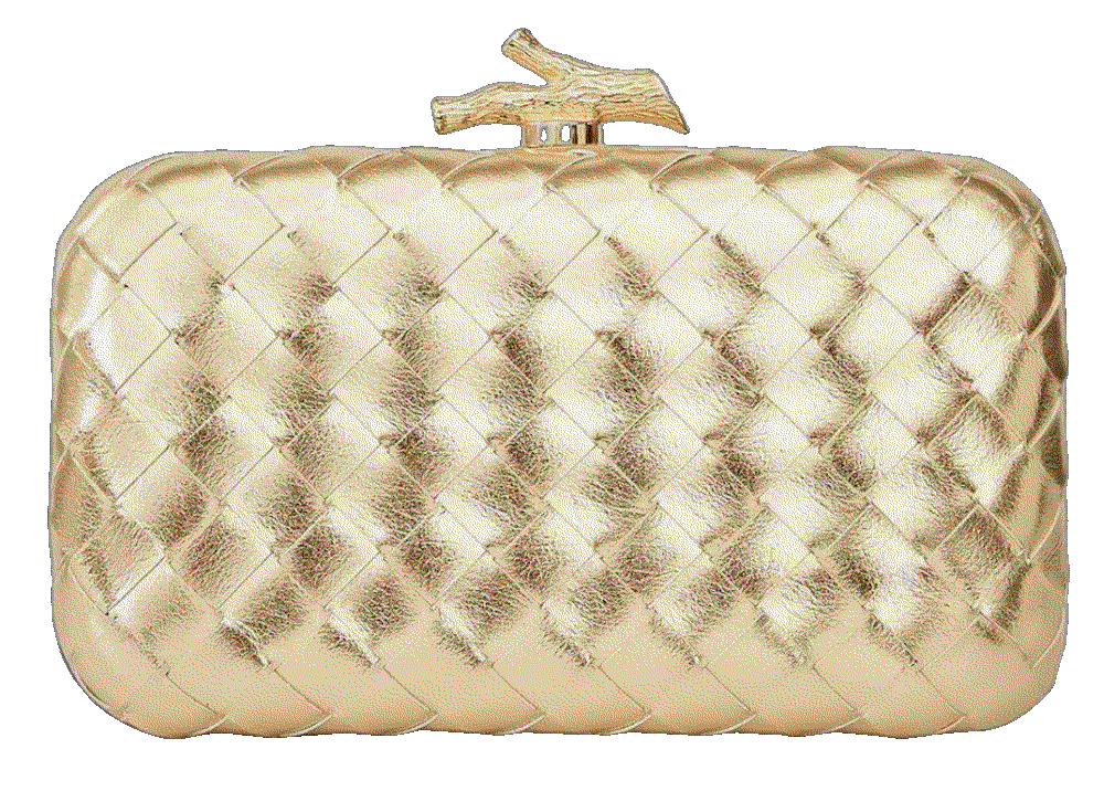Bryctsisen elegant structured metallic gold woven clutch bag Bryctsisen