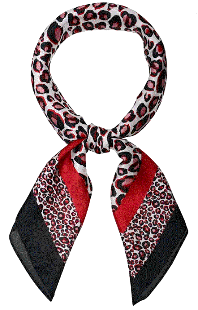 Animal Leopard Print Silk Like Square Scarf Allegra K