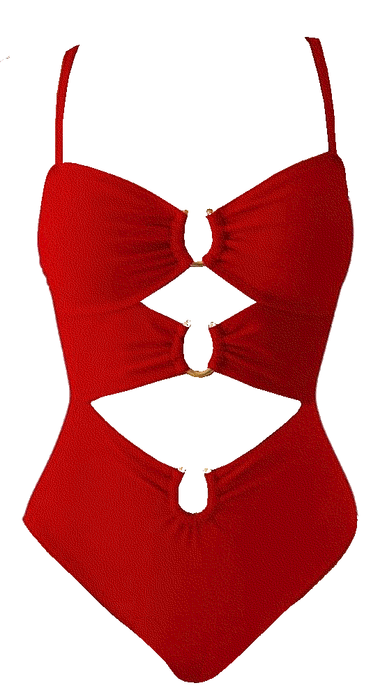 Cutout One Piece Swimsuit with Ring Linked Eomenie 